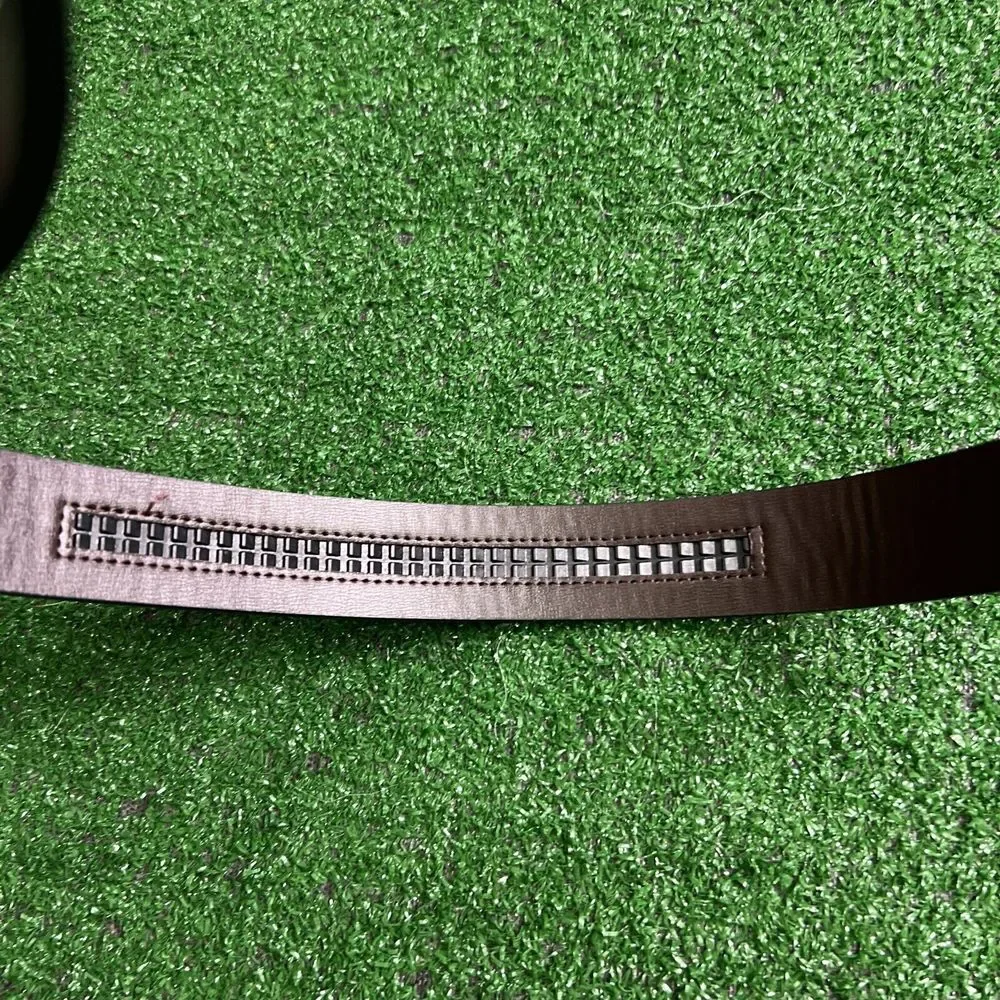Leather Ratchet Belt For Men Adjustable Deer Head Engraving Oval‎ Gold Buckle